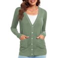 thumbnail image 4 of Urban CoCo Women's Button Down Lightweight Knit Cardigan Sweater with Pockets, 4 of 7