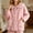Pink, variant on Hueook Cozy Fleece Bed Jacket Winter Warm Button Down Cardigan Lace Collar Pockets Soft Sleepwear M