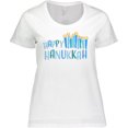 thumbnail image 3 of Inktastic Happy Hanukkah with Candles Women's Plus Size T-Shirt, 3 of 5