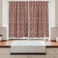 thumbnail image 2 of Ambesonne London Kitchen Curtains, Cartoon Double Decker, 55"x39", Red Grey Cream, 2 of 3