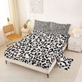 thumbnail image 2 of Castle Fairy Retro Leopard Skull King Sheets 4pcs,Cream Cheetah Skeleton Pattern Bedding,Ivory Black,1 Fitted Sheet,1 Flat Sheet and 2 Pillowcases, 2 of 6