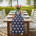 thumbnail image 4 of Table Runners 120 Inches Long Dress Scarves, Date Tree Farmhouse Coffee/Dining/Kitchen Table Runner for Living Room, Navy Blue Farmhouse Summer Tropical Plants 13x120 Inch, 4 of 9