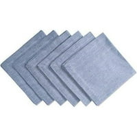 DII Solid Chambray Cotton Kitchen Napkin Set, Set of 6, 20"x20", 100% Cotton, Multiple Colors