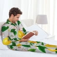 thumbnail image 6 of Gaeub Lemon1 Mens Pajamas Set Mens Sleepwear with Long Sleeve Top & Bottoms PJs-X-Large, 6 of 7