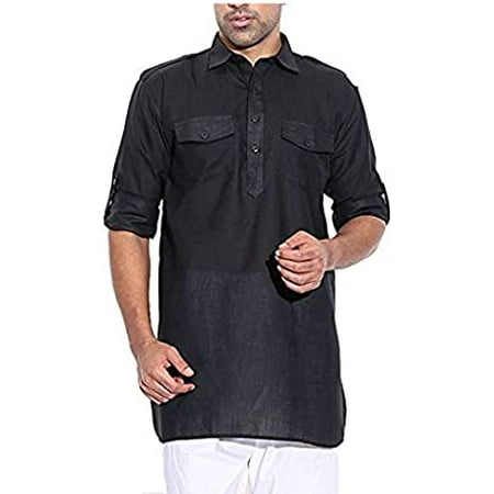 

Royal Kurta Men s Cotton Kurta Pyjama Set (ROYAL_53_Black_Medium)