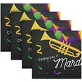 thumbnail image 5 of Coolnut Mardi Gras Cloth Napkins Set of 4, Oversized Washable Reusable Polyester Dinner Table Napkins for Family, Restaurant, Party Decor, 20 x 20 Inch, 5 of 7