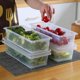 thumbnail image 2 of Desagüe para cajas de almacenamiento frescas con tapete de drenaje para refrigerador de cocina organizador de almacenamiento de frutas vegetales Boxe,11 Feliz Sencillez, 2 of 5