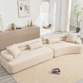 thumbnail image 2 of Modern Minimalist Boucle Fabric 3-Seater Sofa 220cm with High-Density Foam Filling and Removable Cushions, 2 of 26