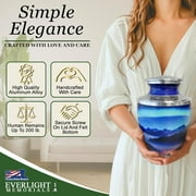 Everlight Memorials Aurora Borealis Adult Large Cremation Urn for Human Ashes – With Velvet Bag