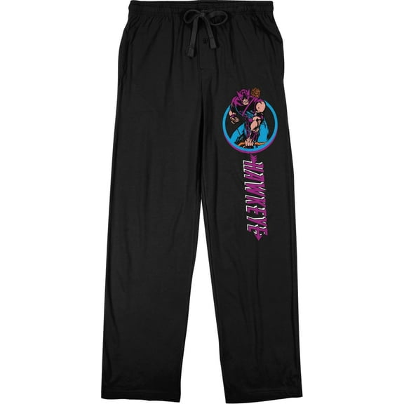 Marvel Comics Presents Hawkeye Classic Men's Black Sleep Pajama Pants-XXL