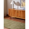 thumbnail image 3 of Rugsotic Carpets Hand Knotted Wool Area Rug 2'6''x6' Green White Contemporary Runner Indoor Rug for Living Room, Bedroom Antimicrobial L00501, 3 of 4