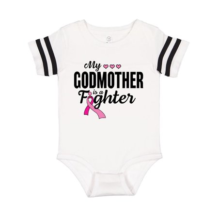 

Inktastic Breast Cancer Awareness My Godmother is a Fighter Gift Baby Boy or Baby Girl Bodysuit