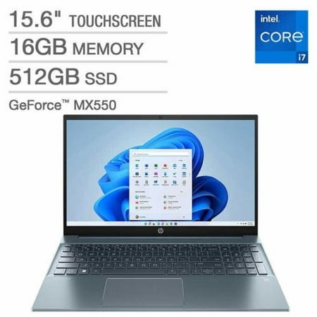 HP Pavilion 15.6" Touchscreen Laptop - 12th Gen Intel® Core™ i7-1255U (10-core) Processor, 16GB RAM, 512GB SSD - 15-eg2373cl - Blue