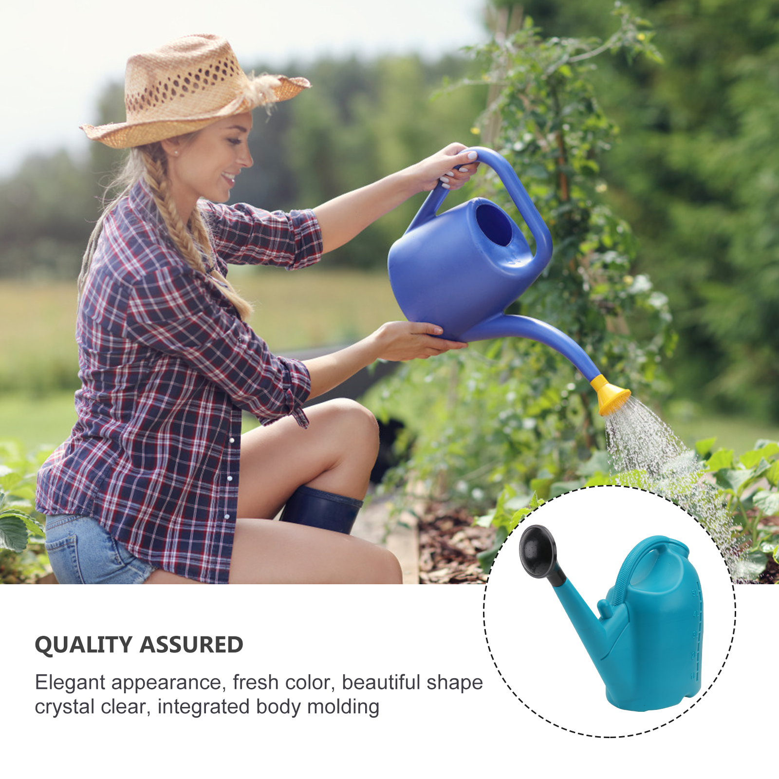 FESTFENDS Bottle Watering 1Pack Blue Plastic Watering Can 43x0.3937x29x0.3937in 5L