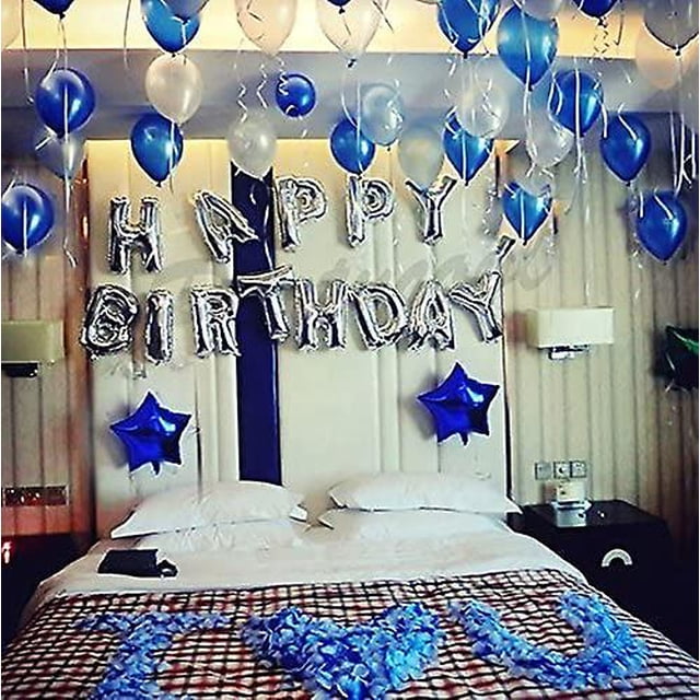42 unidades, kit de globos de cumpleaños para fiesta, conjunto de globos de aluminio reutilizable 3D con letras y globos de látex grandes y ecológicos Feliz Sencillez