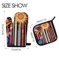 thumbnail image 2 of Yayeee Oven Mitts and Pot Holder Set of 4 Heat Resistant Kitchen Gloves Baking Hot Pad, Futuristic Sun, 2 of 5