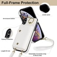 thumbnail image 6 of Allytechgroup Wallet Case for Apple iPhone XS Max, RFID Blocking Crossbody Shoulder Strap Hand Wrist Cards Holder Ring Stand Bumper Drop Protection Phone Case for Girls Women, White, 6 of 9