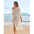 thumbnail image 7 of Zeagoo Womens Crochet Kimono Cardigan Open Front Knit Hollow Out Lightweight Cover Up with Tassel, 7 of 7