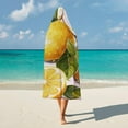 thumbnail image 5 of Fruits Lemon Hooded Blanket, Soft Arctic Velvet Wearable Throw for All-Season, Bed, Sofa, Camping, 5 of 6