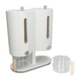 thumbnail image 3 of Cubo de arroz de cocina de 5 kg, barril de arroz japonés, cubo doble para almacenar granos, contenedor de alimentos para mascotas, color oro rosa., 3 of 14