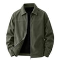 thumbnail image 2 of Ceisia Men's Point Collar Full Zip Corduroy Casual Jacket Long Sleeve Solid Color Trucker Outerwear For Autumn Gift, 2 of 9