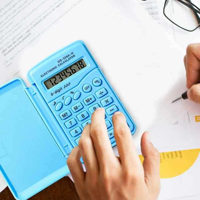 YIMWNYI Mini Portable Calculatrice, Calculatrice de Poche, Alimentée par Pile, Fonctions de Base, Parfaite pour Bureau et Voyage, Design Compact, Légère, Facile à Utiliser