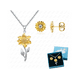 thumbnail image 1 of Collar Y Aretes Girasol Dije Regalo Caja Oro 18k Mujer Joyas Xtellar dorado, 1 of 4
