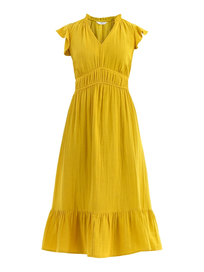 knee length dresses for ladies RIVELLE COTTON GAUZE TIERED MIDI DRESS – Velvet by Graham & Spencer