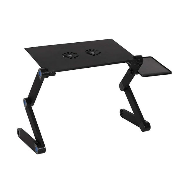 Staple utålmodig kant KARMAS PRODUCT Foldable Aluminum Laptop Desk Adjustable Portable Laptop  Table Stand with 2 CPU Cooling Fans and Mouse Pad Ergonomic Lap Desk for  Bed and Sofa Up to 17 inches - Walmart.com