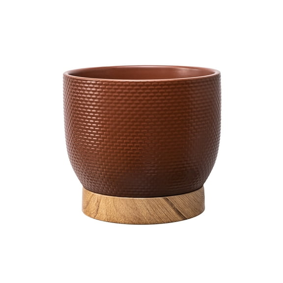 Better Homes & Gardens 8 Inch Woven Red Ceramic Planter Pot