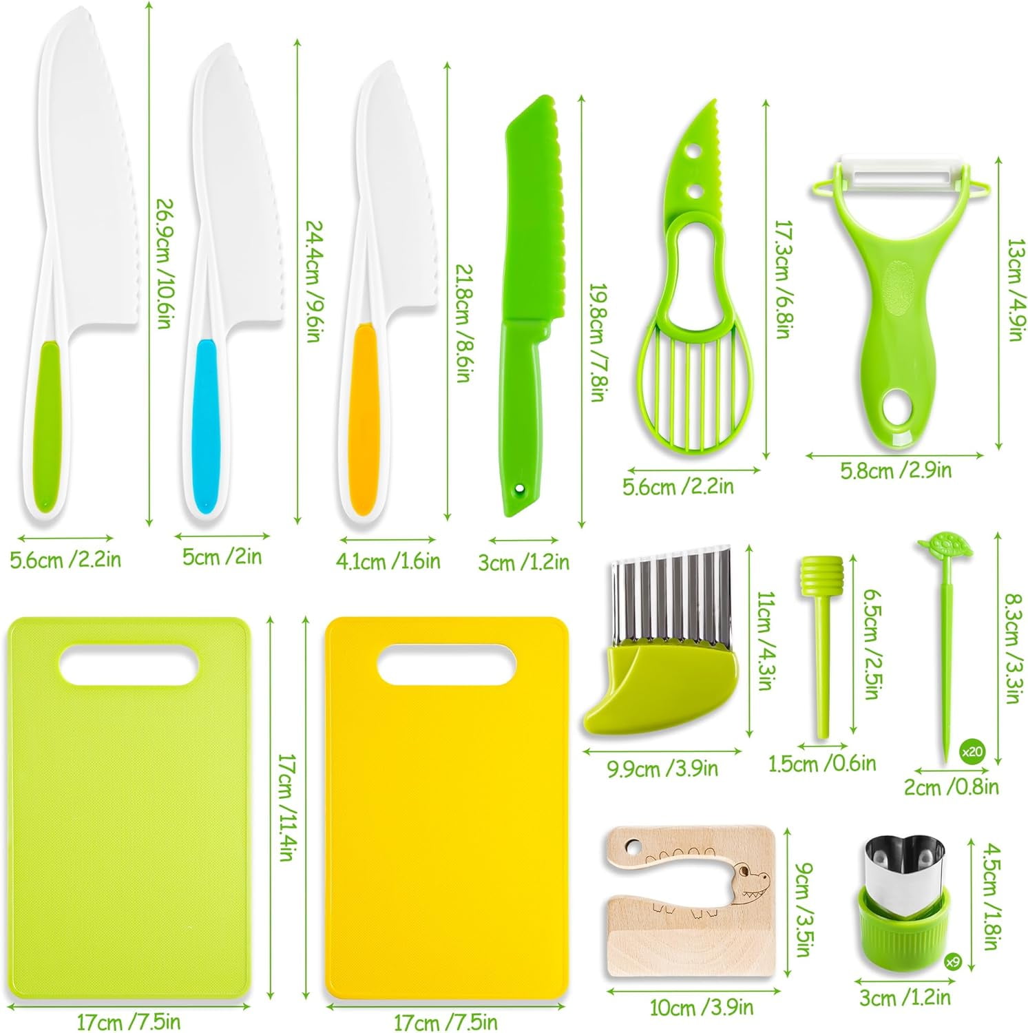 Kids Knife Set for Real Cooking: 40 Pcs Montessori Kitchen Tools for Toddlers, Gifts Toy for 2 3 4 5 6 7 8 9 10 Year Old Boys Girls Birthday Christmas