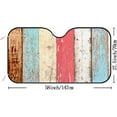 thumbnail image 3 of Car Windshield Sun Shade Wood Board Texture Wooden Plank Red Orange Blue Colorful Sun Visor Protector Foldable Cover For Car Truck SUV Van Women Men 51x27.5inch Keep Vehicle Cool, 3 of 5