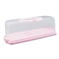 thumbnail image 4 of Caja portátil para guardar pasteles, bandeja para servir huevos, soporte para pasteles con tapa, recipiente para pasteles para Picnic, frutas, cocina , rectángulo rosa Macarena portador de pastel, 4 of 8