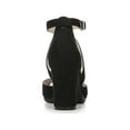 thumbnail image 3 of LIFE STRIDE Womens Black Crisscross Straps Traction Sole Cushioned Strappy Allison Round Toe Block Heel Buckle Dress Sandals Shoes 9 W, 3 of 4