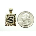 thumbnail image 3 of 10k two tone gold initial S pendant alphabet charm diamond cut fine jewelry 1.9g, 3 of 12