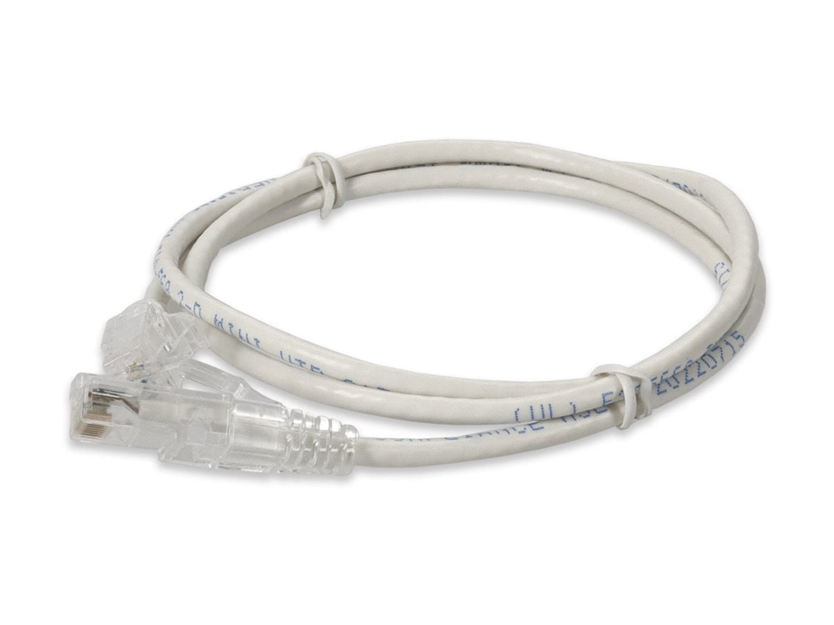 Addon ADD-10FSLCAT6A-WE 10ft White Cat 6a Slim Pvc Ethernet Cable Snagless Clear-claw Rj-45 M/m