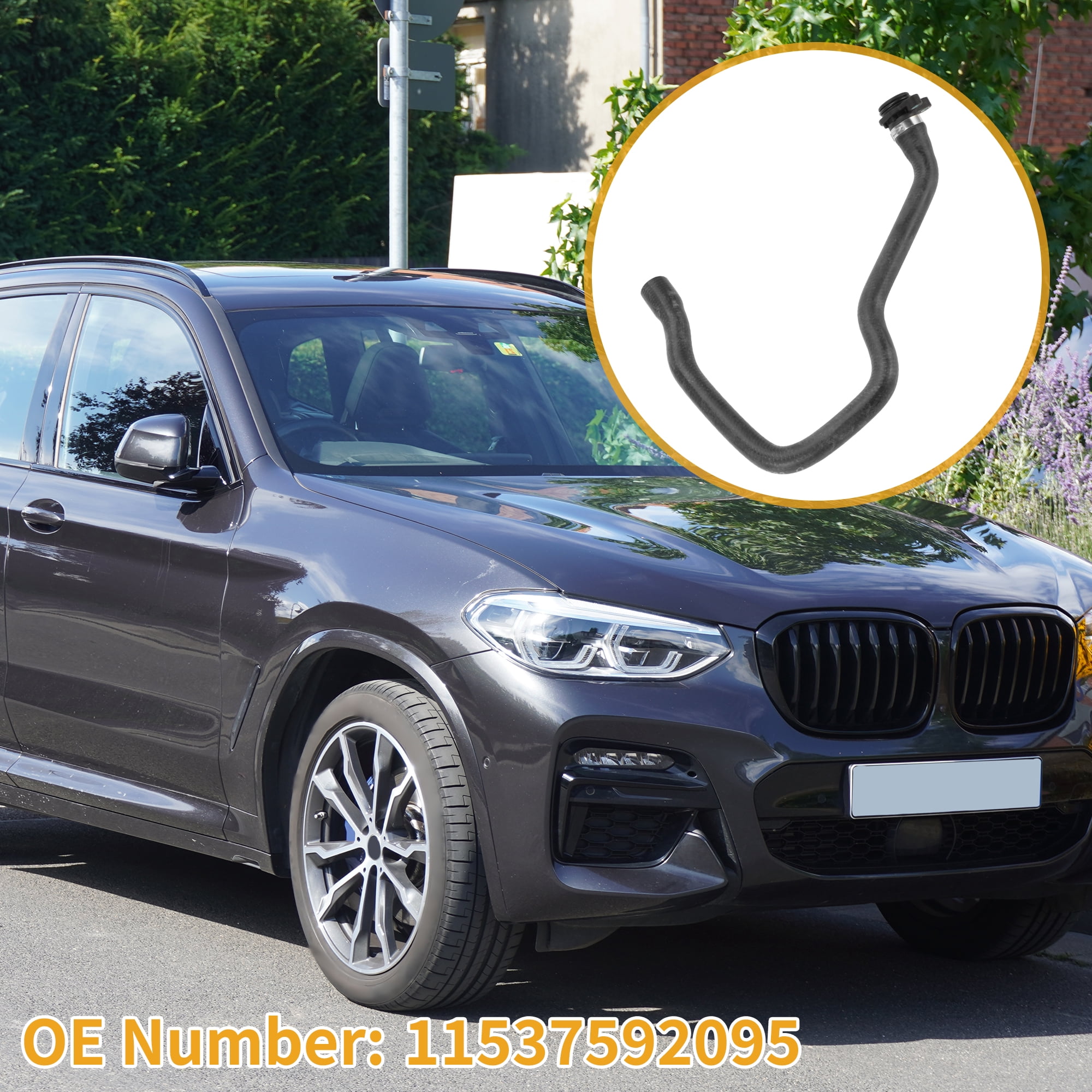 Unique Bargains Radiator Hose for BMW X3 3.0L 2011-2012 Rubber Black Good Sealing