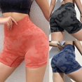 thumbnail image 2 of Las Mujeres De La Moda Camuflaje Impreso De Alta Elasticidad Sin Costuras Pantalones Cortos Deportivos/Transpirable Abdominal Butt Lift Gym Bragas/Verano Cintura Adelgazar Deporte Correr Yoga, 2 of 4