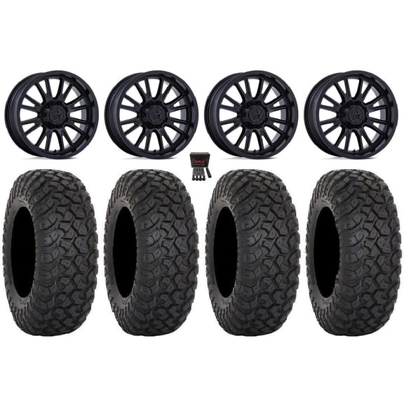 MSA ThunderLips 14" Wheels Black 30" RT320 Tires Can-Am Commander Maverick Renegade Outlander Defender