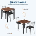 thumbnail image 4 of YUSAZENS 3 Piece Dining Set, Metal Frame Table & 2 Chairs, Space Saving Furniture for Kitchen Breakfast Nook Small Space Walnut, 4 of 9