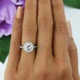 thumbnail image 4 of Silvago Jewel 14K White Gold Over Wedding Anniversary Ring - 2 Ct Prong Set Diamond Engagement Ring - Halo Solitaire with Accent Engagement Weeding Anniversary Ring for Women's - Baby Shower Gift, 4 of 7