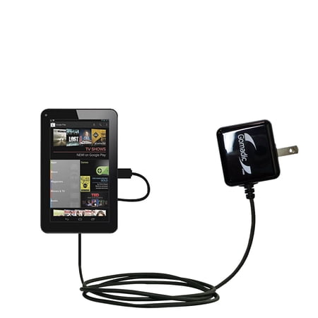 Gomadic Intelligent Compact AC Home Wall Charger suitable for the Azpen A701 - High output power with a convenient, foldable plug design - Uses TipExc