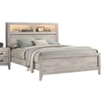 thumbnail image 3 of Miot 4pc Queen Bedroom Set- Headboard Shelves w Light- Whitewash, 3 of 7