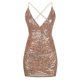 thumbnail image 4 of mfyjkho Vestidos para mujer, Vestido de mujer con cuello en V, tirantes y lentejuelas de color liso, ajustable y moderno Vestidos de playa para mujer s, 4 of 7
