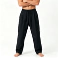 thumbnail image 4 of Bpyeka Men's Big & Tall Summer Baggy Athletic Pants, Elastic Waist Drawstring Straight-Leg Trousers, Ice Silk Quick-Dry Lightweight Casual Pants, M-5XL, 4 of 5