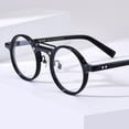 thumbnail image 5 of HEPIDEM Acetate Glasses Frame Men,Round Optical Eyeglasses Women Vintage Retro Eyewear (9194 Black), 5 of 9