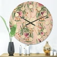 thumbnail image 2 of Designart 'Botanical Floral Retro X' Mid-Century Modern Wood Wall Clock, 2 of 5