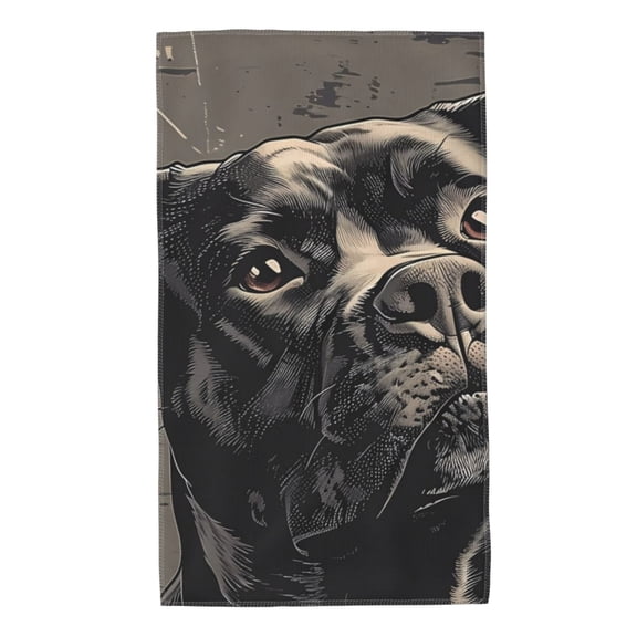 Honeii Vintage Dog Illustration Print Quick-Dry Microfiber Towel, Shower Towel 27.5x16in,Absorbent Bathroom Towel for Beach, Pool, and Travel