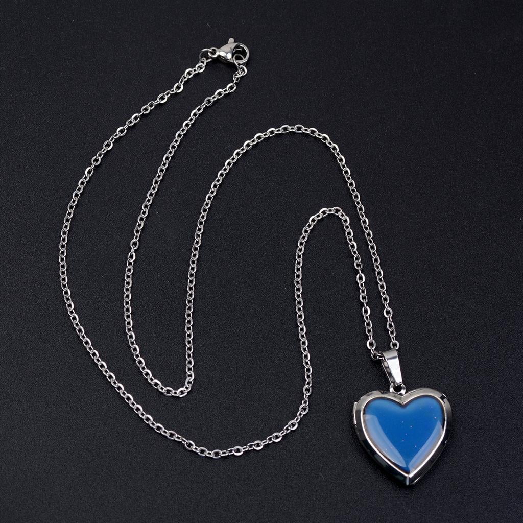 Fashion (silver)Creative Mood Necklace Color Change Emotion Feeling  Temperature Control Heart Pendant Stainless Steel Chain Jewelry For Women  JIN @ Best Price Online | Jumia Egypt