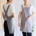thumbnail image 3 of Japanese Style Kitchen Apron  Back Apron With Pockets For Work Gardening Cooking Painting Baking, 3 of 8